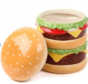 Cá nhân handmade gốm bánh <span class=keywords><strong>hamburger</strong></span> <span class=keywords><strong>Cookie</strong></span> <span class=keywords><strong>Jar</strong></span> - Product Image 1