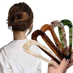 Fermagli per Capelli a Forma di Guscio di Tartaruga in Acetato Effetto Marmo, Stile Europeo e Americano, 14,5 cm, Logo Personalizzabile - Product Image 1