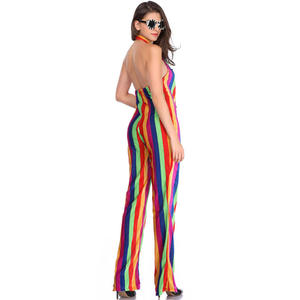 Nouveau Halloween scène Performance classique femmes 70's arc-en-ciel fantaisie <span class=keywords><strong>Disco</strong></span> combinaison <span class=keywords><strong>carnaval</strong></span> fête Cosplay coloré <span class=keywords><strong>Disco</strong></span> Costume - Product Image 3