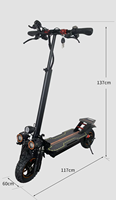 Trottinette électrique pliable 48V 10.4Ah 1200W, moteur sans balais en alliage d'aluminium, contrôle par application, autonomie 35-50km, charge 150kg, frein à disque