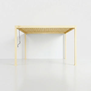 Pergola bioclimatique moderne <span class=keywords><strong>en</strong></span> aluminium sur mesure pour extérieur, tente gazebo jaune crème kaki <span class=keywords><strong>champagne</strong></span>, facile à assembler - Product Image 2