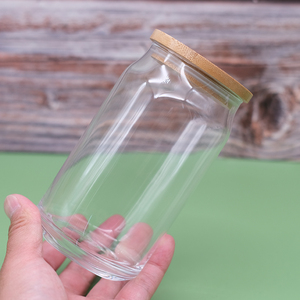 Bottiglie di Vetro Vuote di Lusso Promozionali per Acqua, 16oz, Bottiglia in Vetro Trasparente con Coperchio in Bambù e Cannuccia - Product Image 6