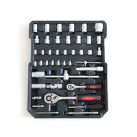 Ensemble de 187 outils ménagers en acier au carbone avec clé à molette combinée, outils de quincaillerie, pour assemblage mécanique et tige coulissante automobile, dans un coffret à roulettes