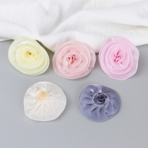 Accesorios para el cabello con flores de camelia de tela multicolor de 5 cm para bodas, sombreros, bolsos, decoraciones de ropa DIY - Product Image 3