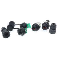 Connecteur RJ45 étanche M19 CAT6 8 broches, prise Ethernet industrielle circulaire femelle à montage sur panneau