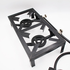 Portable Gas <b>Stove</b> Cast Iron Dual Burner Propane Outdoor Camping <b>Stove</b> - Product Image 4
