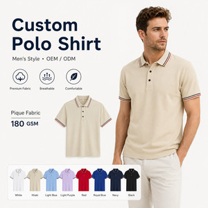 เสื้อโปโลปักโลโก้ผู้ชาย คอปกปักลาย ผ้าฝ้ายพรีเมียม นุ่ม ระบายอากาศดี สไตล์ลำลองทางธุรกิจ ขายส่ง หลายสี - Product Image 1
