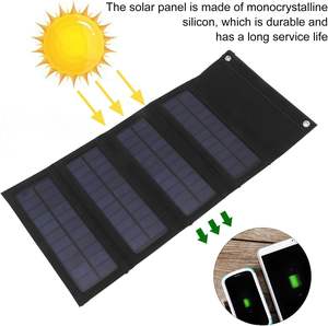 ALECTER Panneaux solaires monocristallins pliables portables 50W, efficacité 20%, chargeur USB, charge mobile en extérieur FB106 - Product Image 1