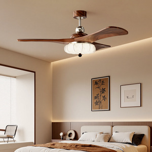 Retro Ceiling Fan Light With Led Fixed Blade Silent Smart For Living Room Dining Room - Product Image 2
