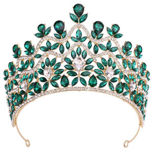 2026新着高品质クリスタルラインストーンパーティー髪クラウンカラフルなウェディングティアラ花嫁のための女王プリンセスプロム女性 - Product Image 1