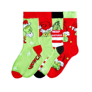 Calcetines de Algodón con Diseño de Dibujos Animados de Ballenas, Antideslizantes, Transpirables, Divertidos, de Navidad, con Diseño del Grinch - Product Image 5