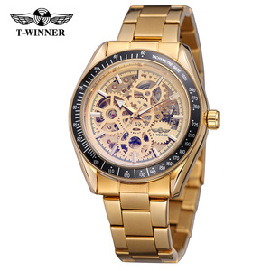 핫 브랜드 우승자 클래식 빈티지 8152 레저 기계식 자동 중공 기계식 스틸 밴드 시계 - Product Image 5