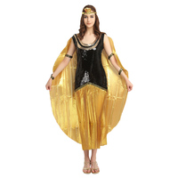 Costume d'Halloween Cléopâtre égyptienne, reine d'Égypte, robe de soirée sexy dorée, cosplay, costumes de fête de carnaval
