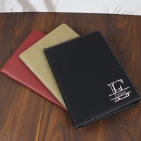 Porte-documents en similicuir gravé au laser avec logo, imperméable, personnalisé, format A4, multifonctionnel, avec boucle pour stylo