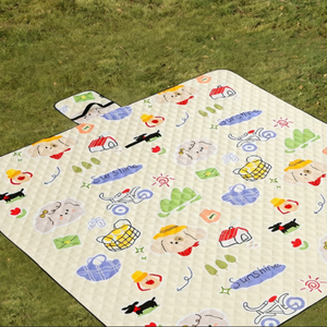 Tapis de pique-nique pliable portable doux à faible MOQ avec poignée de transport intégrée, couvertures de camping pour le camping, le parc, <span class=keywords><strong>la</strong></span> plage, l'herbe - Product Image 3