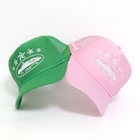 Gorras Trucker de 5 Paneles para Mujer, con Logotipo Bordado Personalizado, Visera Curva con Cuerda, Espuma y Malla, para Deportes, Escalada y Uso Casual