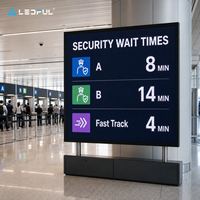 Écran LED large P1.86 pour hall de sécurité d'aéroport international avec installation fixe et taux de rafraîchissement élevé