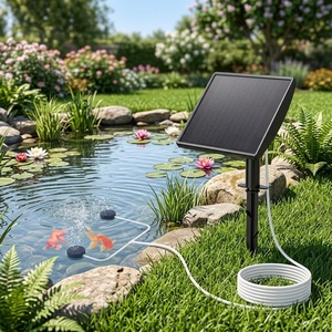 High Efficiency Solar Oxygenator Built-in Lithium <b>Battery</b> Low Noise Big Air Output Solar Air <b>Pump</b> for Backyard Koi Pond Fishing - Product Image 1