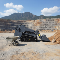 Mini-chargeuse compacte V1100 avec godet, chargeuse sur chenilles diesel, machine utilitaire compacte