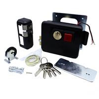 Serrure électrique de sécurité pour portails et portes, cylindre en laiton poli, à clé, 5 clés en fer, antivol, durable, noir LCKLUX