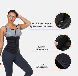 Per HEXIN in lattice 100% da <span class=keywords><strong>donna</strong></span> 7 acciaioli disossati doppia cintura con cerniera Shaper per il corpo con controllo stabile cintura dimagrante cintura Plus Size - Product Image 4