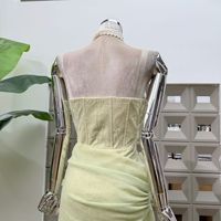 Robe fendue en dentelle à empiècements en os de poisson, nouvelle collection été, mode boutique