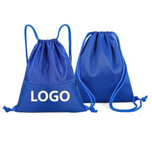 Sac à dos de gymnastique unisexe décontracté avec cordon de serrage Oxford système de transport en maille de résine imperméable de grande capacité style hip-hop poche avant - Product Image 2