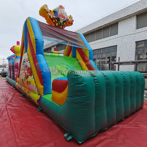 Castillo inflable comercial con tobogán y obstáculos para circo, carnaval o eventos al aire libre. - Product Image 4