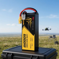 Batterie LiPo 6000 mAh 22,2 V 6S 75C pour drone FPV 7 pouces, cellule Lipo en pochette pour drone longue portée et drone Cinelifter