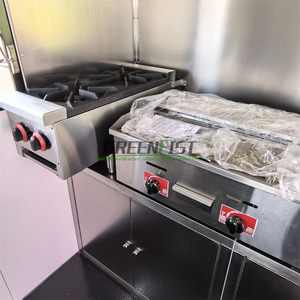 작은 핑크 스테인레스 스틸 모바일 식품 트레일러 냉장고 녹 방지 핫도그 카트 - Product Image 6