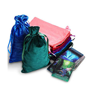 廉价定制标志天鹅绒塔罗牌符文包项链珠宝手表小物品6英寸<span class=keywords><strong>X</strong></span> 9英寸天鹅绒拉绳包圣诞礼物 - Product Image 6