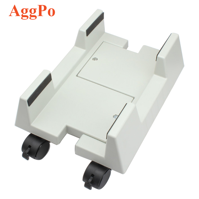 Plastic Mobile CPU Stand with Wheels, 15 to 25 cm Adjustable Width Computer Cart, ABS Anti Moisture CPU Rolling Holder