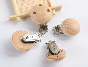 Legno naturale ciuccio supporto Clip <span class=keywords><strong>con</strong></span> perline lucidato catenina per il bambino sublimazione pulsante in legno - Product Image 6