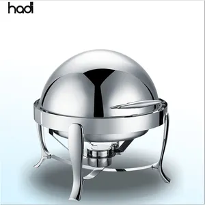 Hot Sale 6-Liter Stainless Steel Chafing Dish Kitchen Utensil Food Warmer for Hotel Catering Buffet Roll Top Design