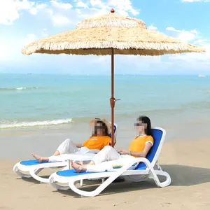 High Quality Maldivian Seaside Resorts Decoration Plastic Simulation Thatch Umbrella