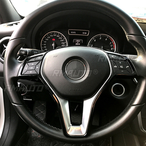 สติ๊กเกอร์ตกแต่งกรอบปุ่มพวงมาลัยรถยนต์สำหรับ Mercedes-Benz รุ่น A B C E CLA CLS GLA GLK Class W176 W246 W204 W207 W218 - Product Image 2