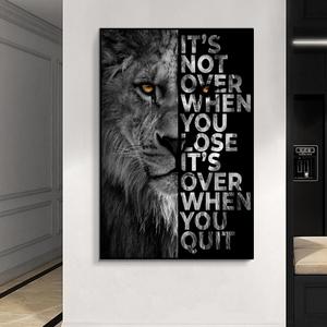 Affiches et impressions d'art sur toile avec citation motivante sur le thème du lion sauvage, peinture décorative murale pour le <span class=keywords><strong>bureau</strong></span> et la décoration de la <span class=keywords><strong>maison</strong></span> - Product Image 2