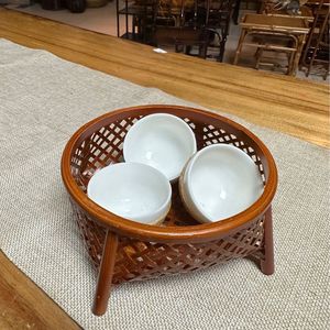 <b>Bamboo</b> Woven Storage Basket Round Large Size 18x8 For Kitchen Food <b>Container</b> Standing Type - Product Image 1