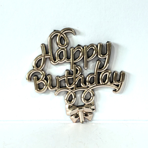Fabrikpreis Vergoldeter Kunststoff 3D Kursiv Schrift Happy Birthday <span class=keywords><strong>Cake</strong></span> Topper Folienballon Party Dekoration Zubehör Geburtstagsdeko - Product Image 5