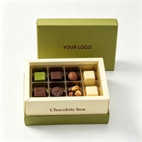 Boîte en papier pour bonbons alimentaires en gros, qualité alimentaire, pour chocolats truffés, emballage personnalisé avec séparateur