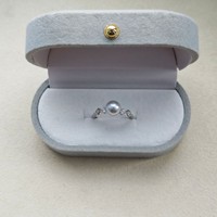 Boîte à bagues ovale en velours bordeaux, fermeture à bouton doré, double boîte à bijoux