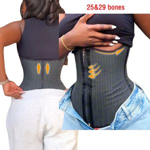 Ann Cherry Corsetto Modellante in Lattice a Torso Corto a Forma di W con 25 Stecche Elastiche Sottogirovita, Eco-Friendly, Brucia Grassi - Product Image 5