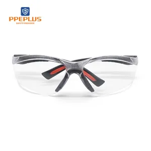สีทาป้องกันดวงตา ANSI Z87.1 CE EN166 แว่นตาป้องกันการสาด PC ที่แข็งแกร่ง