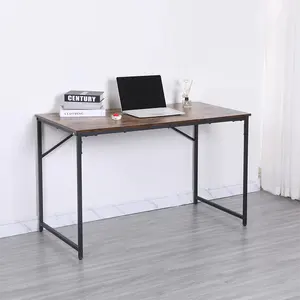 (Magazzino) scrivania per computer in legno a buon mercato di vendita calda con gamba in metallo semplice tavolo da ufficio per la casa