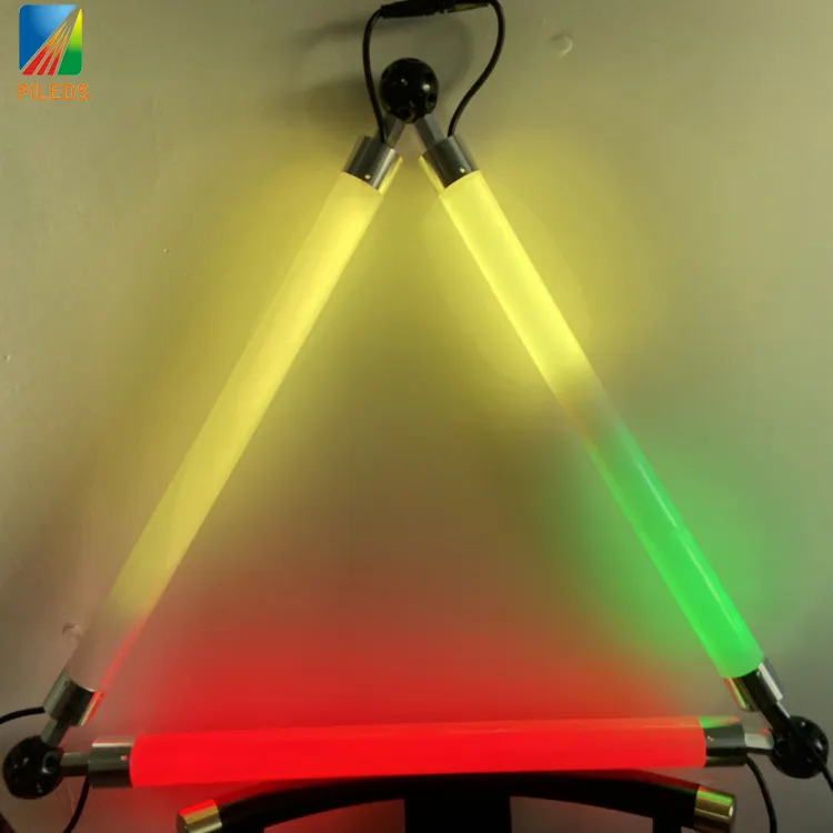 Tubo de píxeles para Barra de discoteca, barra de luz LED RGB de 40MM, 3D, triangular, Vertical, 360 grados, RGB, DMX