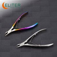 Pince à cuticules Eliter en acier inoxydable à mâchoires entièrement forgées, couleur bleue, pour vente en gros