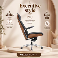 Chaise de bureau ergonomique en cuir véritable, siège pivotant moderne, réglage de la hauteur, chaise de direction confortable
