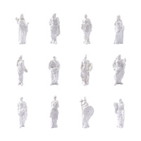 Patung Resin Miniatur Dewa Yunani Olympus Roman12 Putih, Figurine Lanskap Mikro, Dekorasi Taman Peri, Ornamen Kerajinan Meja