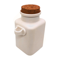 Bouteille de sel pour le visage en plastique de récipient en plastique de vente chaude avec du liège et une cuillère pour le bain de poudre d'huile jaune de corps 100ml 200ml 500ml