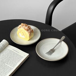 French Retro Style Dessert Plate ,Exquisite Afternoon Tea Cake Plate,<b>Microwave</b> Safe - Product Image 3